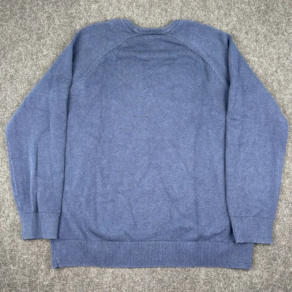 LL Bean Mens XL Tall Blue Cotton Cashmere Crewneck Raglan Sweater 516968